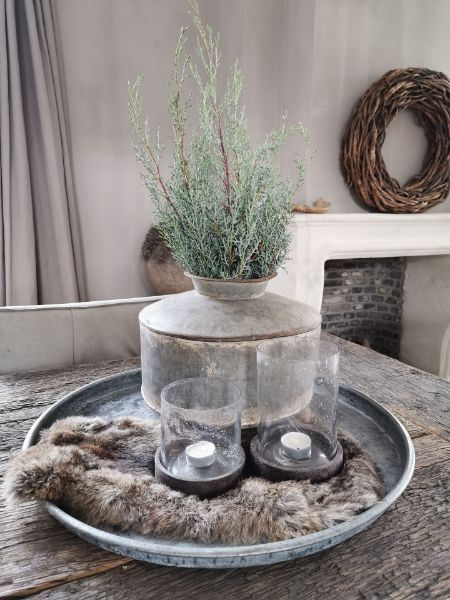Picture of Glazen windlicht/voorraadpot vintage S