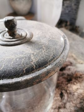 Picture of Glazen voorraadpot L vintage grey