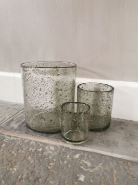 Picture of Robuust windlicht vintage bubbel glas M