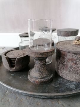 Picture of Waxine glas op voet vintage grey