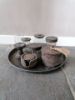 Picture of Waxine glas op voet vintage grey