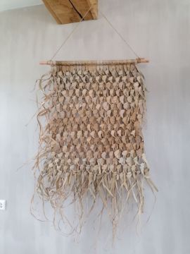 Picture of Stoer & Stijlvol gevlochten palmblad wandkleed