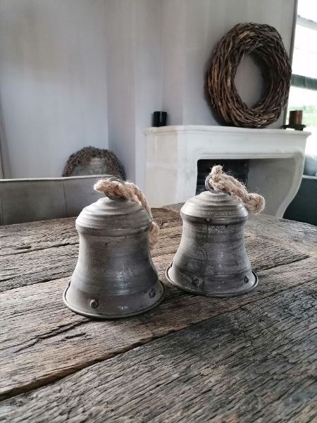 Picture of Decoratie bel (kerstklok) grijs L