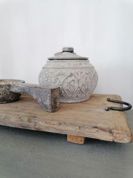 Picture of Stoer & Stijlvol pot Memet met deksel Earth finish