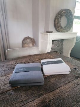 Picture of Stijlvol linnenlook tafelkleed grijs 300 cm