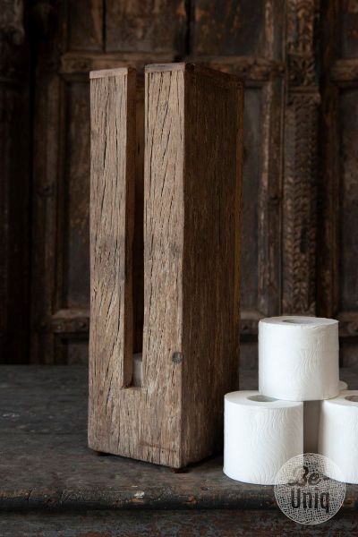 Picture of Toiletrol dispenser oud rustiek hout