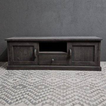 Picture of Stoer landelijk tv meubel met lade en deurtjes antique grey