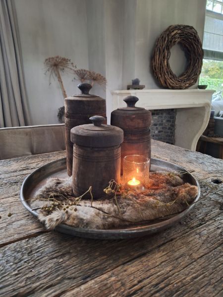 Picture of Stoer & Stijlvol houten pot met deksel nr 2