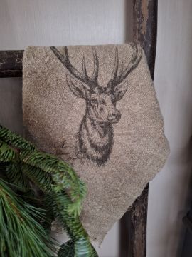 Picture of Shabby doek rendier - hert met gewei