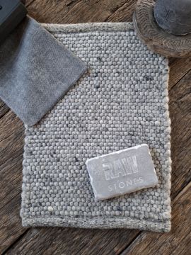 Picture of Vloerkleed handgeweven natuur wol Grey