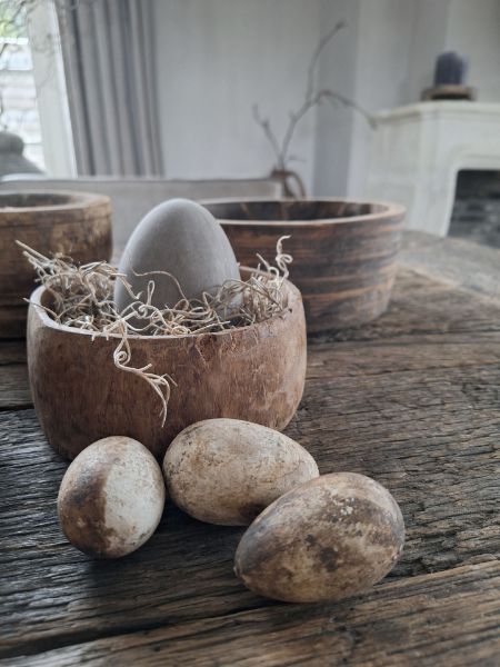 Picture of Stoer & Stijlvol Houten ei bruin verweerd