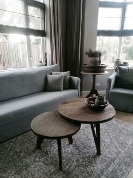 Picture of Stoere salontafel set/2 rond Rough Grey