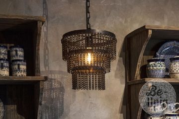 Picture of Stoere hanglamp met metalen kettingen klein model