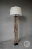 Picture of Rustiek houten vloerlamp Delhi | incl. kap linnen half hoog 5550