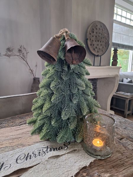 Picture of Decoratie bel (kerstklok) zink 10 cm roestig