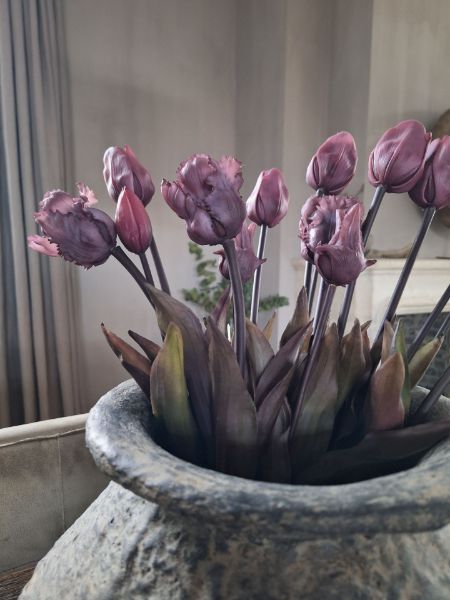 Picture of Bosje kunst tulpen Blue Parrot roze