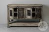 Picture of Oude sidetable - wandtafel | rustiek verweerd hout met deurtjes