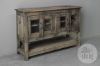 Picture of Oude sidetable - wandtafel | rustiek verweerd hout met deurtjes
