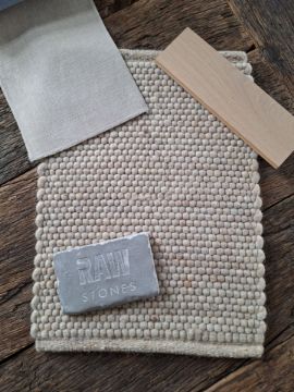 Picture of Vloerkleed handgeweven natuur wol Beige