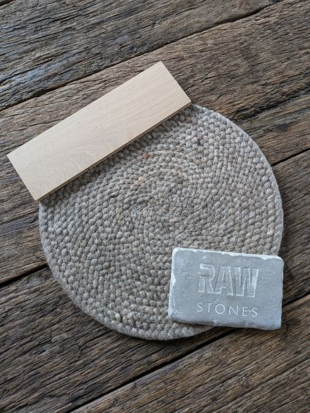 Picture of Vloerkleed handgeweven natuur wol Taupe rond 200 cm