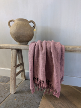 Picture of Plaid Mila linnen katoen | Oud paars - roze