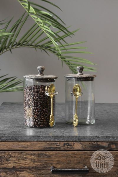 Picture of Glazen voorraadpot met lepel Buren | Glass Collection
